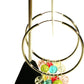 925 50mm STERLING SILVER ENDLESS HOOP WITH GENUINIE STONE BEADS