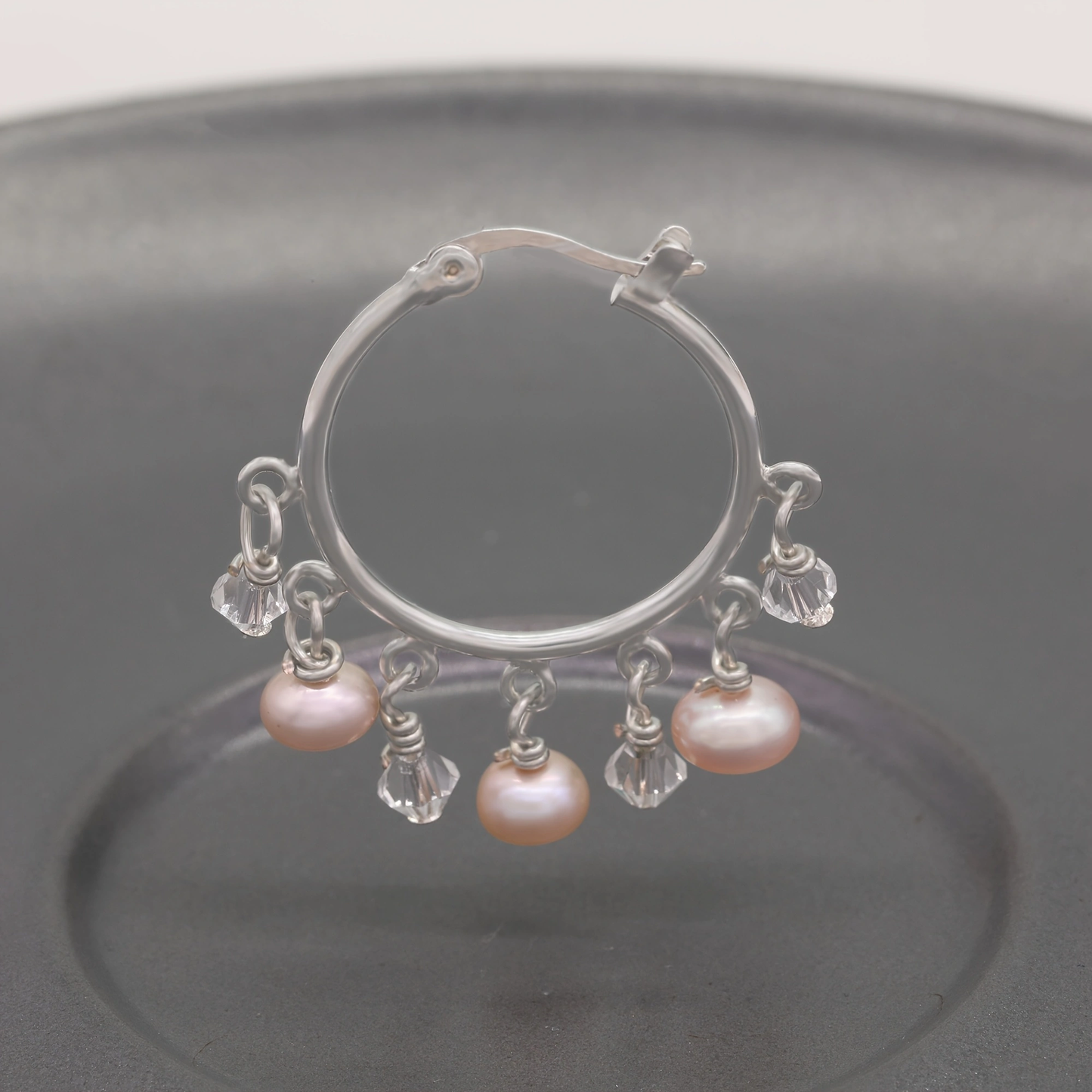 Elegant looped fringe freshwater Pearl earrings Natural White pendant Pearl design Bohemian chic earrings for everyday wear/parties, unique Valentine's Day gifts[EH-2501Pink-01]