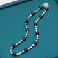 100% handmade 17.7inch long Freshwater Pearl Necklace Fashion design Men's and women's Freshwater Pearl necklace suitable for everyday, wedding, birthday party and anniversary【NK-XL2501Black-01】