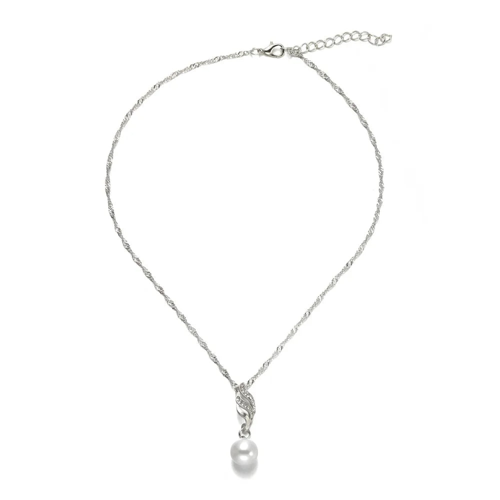 Wholesale Pearl & Rhinestone Necklace Earring Set | Elegant Gift