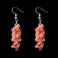 Handcrafted genuine stone dangle light weight grape style dangle earrings