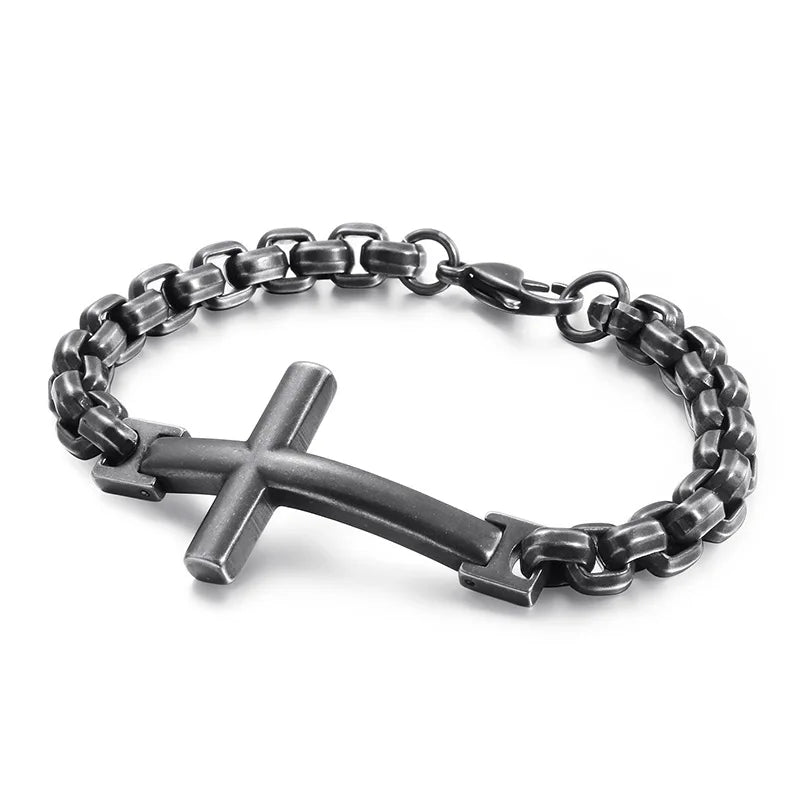 Mens Quality made Masculinity Cross Bracelet