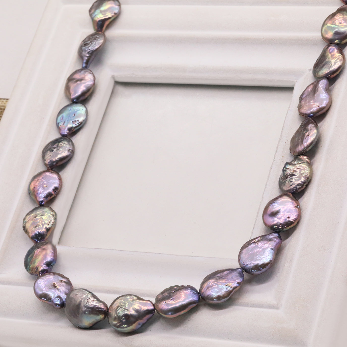 17.1 inch Freshwater Pearl Necklace, Elegant Handmade Baroque 925 Sterling Silver Plated Luxury Strand for Daily Wear, Weddings, Parties, Gifts - All Seasons Chic Jewelry with Gift Box[NK-XL2501-Purple-01]