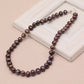Vintage Boho Freshwater Pearl Necklace with 925 Silver Clasp, June Birthstone Elegant Jewelry, No Plating, Ideal for Gifts – Versatile Accessory for Parties【NK-XL2501Brown-01】