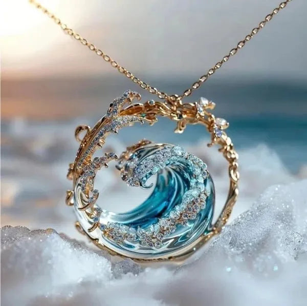 Exciting Wave pendant-ring-earring fashion jewelry set