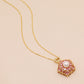 Creative Spin pink Zircon Fresh water Pearl pendant necklace Seasonal run fresh water pearl pendant necklace, with gift box, personality everything simple fresh water pearl pendant necklace, suitable for everyday, wedding and party