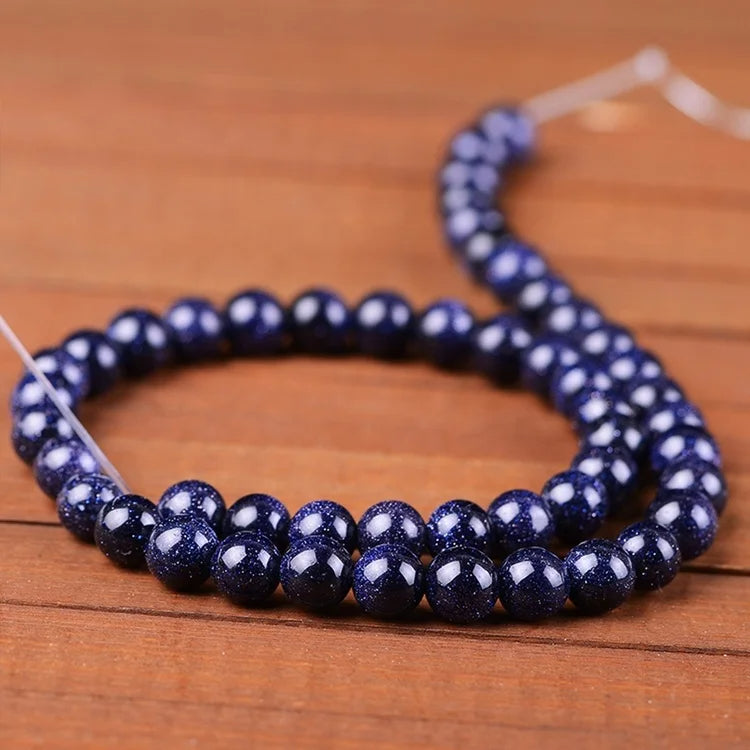 Wholesale Best Quality Blue Sandstone Round Stone Loose Beads for DIY Jewelry Making 6mm 8mm 10mm