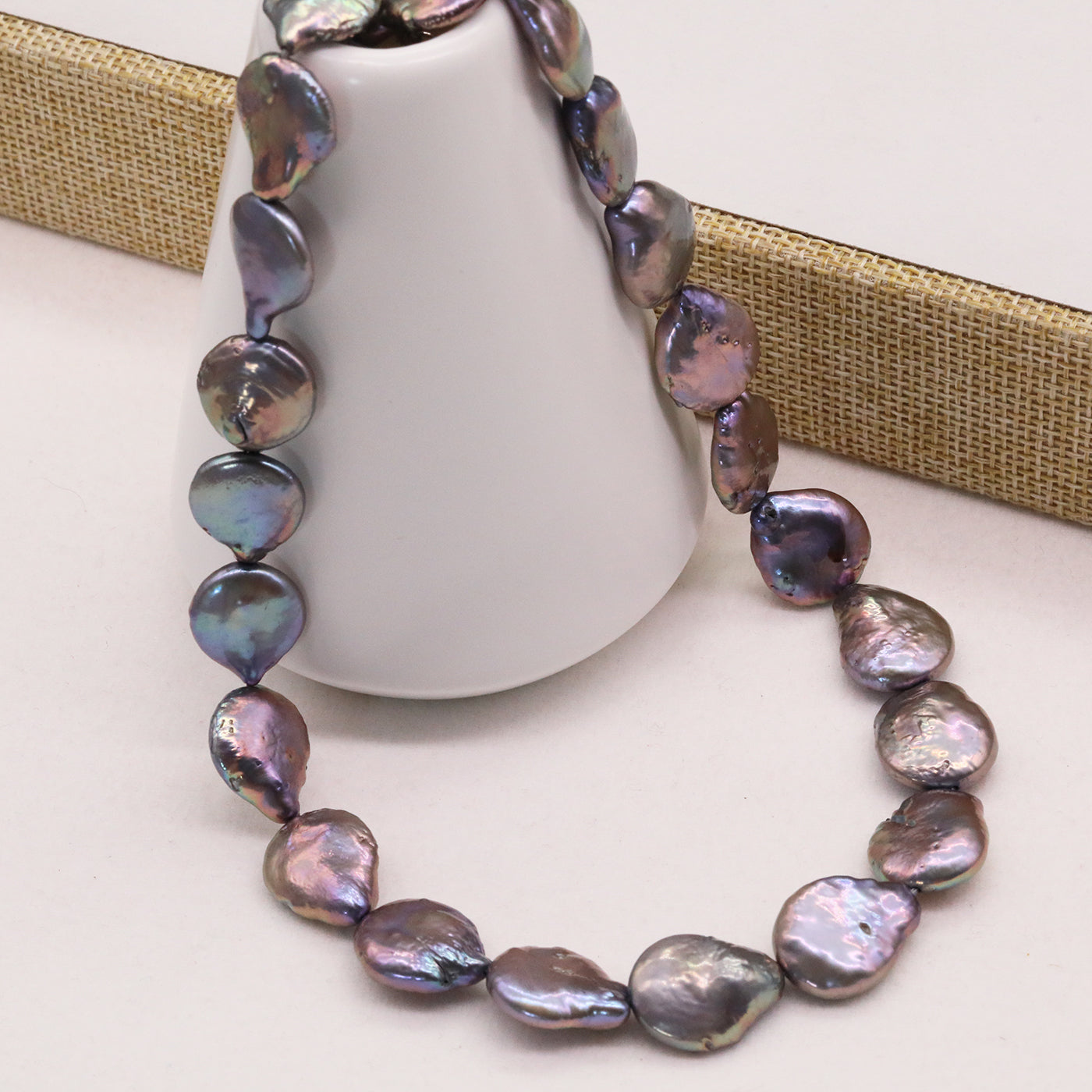 17.1 inch Freshwater Pearl Necklace, Elegant Handmade Baroque 925 Sterling Silver Plated Luxury Strand for Daily Wear, Weddings, Parties, Gifts - All Seasons Chic Jewelry with Gift Box[NK-XL2501-Purple-01]