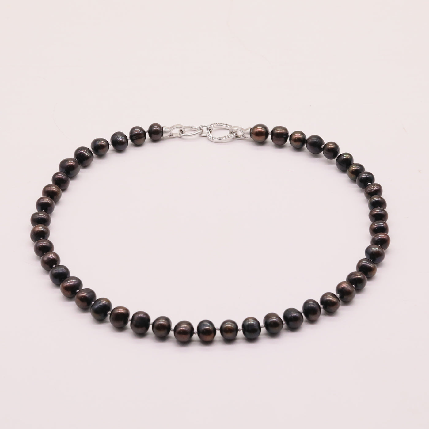 Exquisite 100% handmade Fresh Water Pearl Necklace 8-9mm black brown fresh water pearl with delicate buttons, unique Valentine's Day gift, with gift box, suitable for everyday, party fresh water pearl necklace for men and women[XL-2501Golden-03]