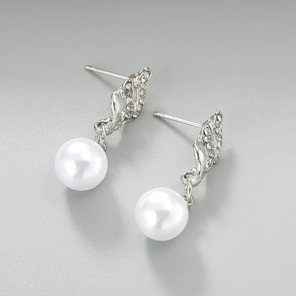 Wholesale Pearl & Rhinestone Necklace Earring Set | Elegant Gift