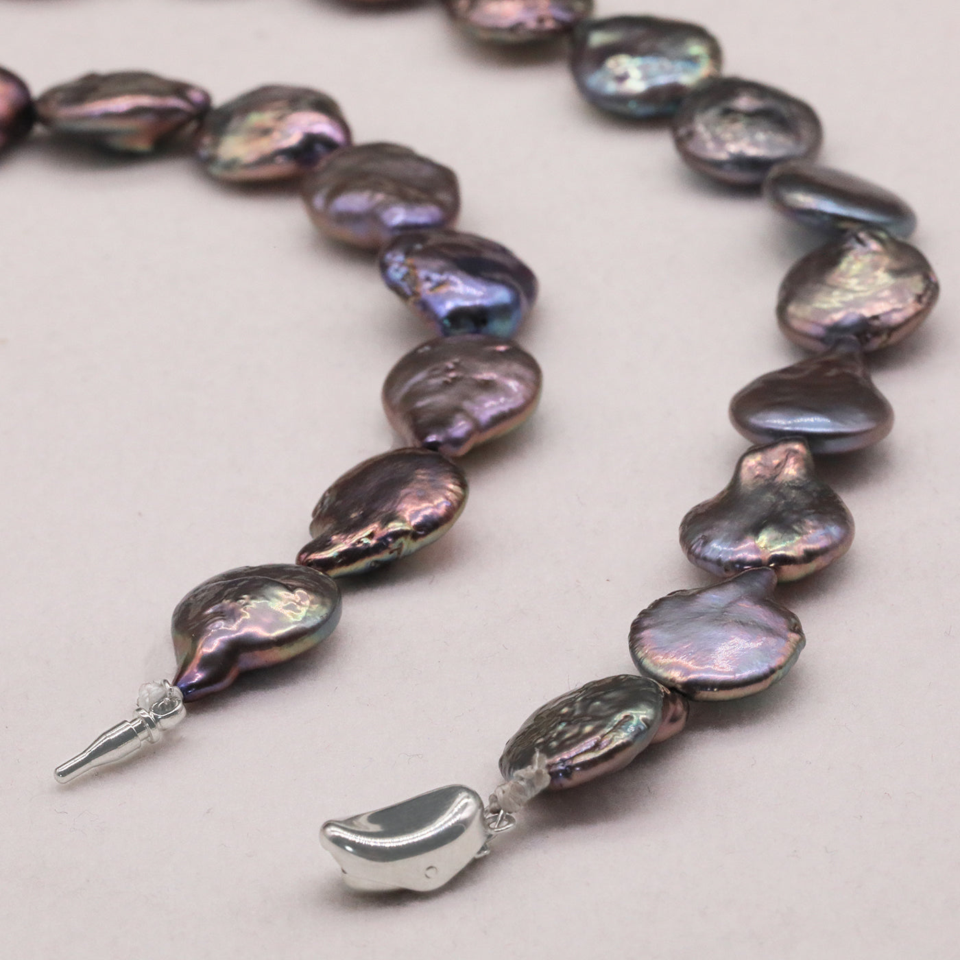 17.1 inch Freshwater Pearl Necklace, Elegant Handmade Baroque 925 Sterling Silver Plated Luxury Strand for Daily Wear, Weddings, Parties, Gifts - All Seasons Chic Jewelry with Gift Box[NK-XL2501-Purple-01]