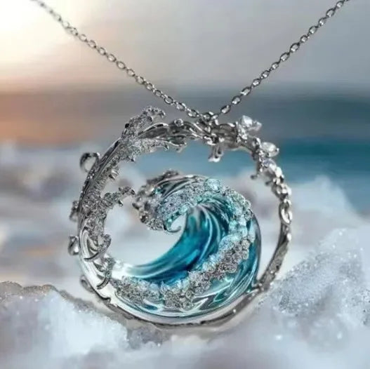 Exciting Wave pendant-ring-earring fashion jewelry set