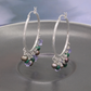 A pair of hoop earrings Boho style fresh water pearl and stone earrings in a lovely tassel style design, perfect for birthdays, anniversaries, Valentine's Day gifts, with gift box[EH-2501Colour-01]