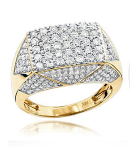 Unisex diamond gold plate ring - Providence silver gold jewelry usa