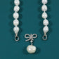 Unique natural white Fresh Water Pearl Necklace with  Pearl pendant, 8-9 mm real fresh water pearl with bow buckle, attached gift box - perfect for giving her/his gift, everyday everything with fresh water pearl jewelry[XL-2501White-03]