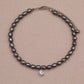 Exquisite Fresh Water Pearl with Zircon Necklace Earrings Bracelet Anklet Four piece Set  ideal for Christmas, Valentine's Day and Thanksgiving gifts, suitable for everyday, wedding and birthday[NK-XL2501-silver-01]