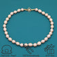 A beautiful 100% handmade, freshwater pearl necklace with golden flower buckle, 10mm, perfect for bridal jewelry, Mother's Day, birthday gifts, parties, giving the perfect ideal gift choice
