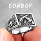 Cowboy dual pistol ring in Stainless steel unisex - Providence silver gold jewelry usa