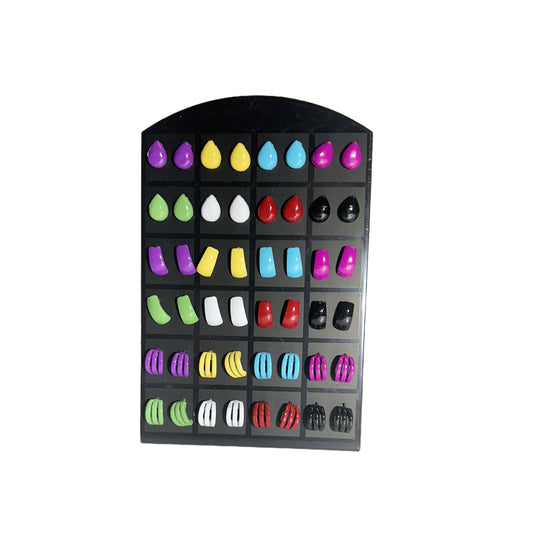 Every day selection of Earrings 24 pair on a display