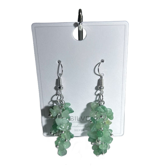 Genuine Jade Dangle Earrings with 925 wires.