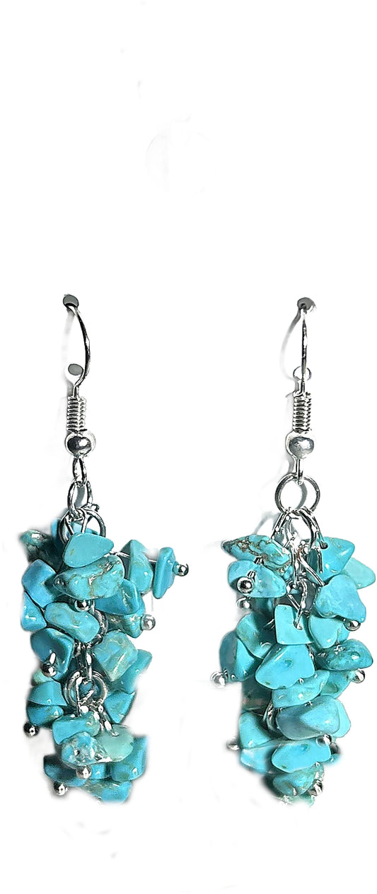 Genuine Grape Turquoise Earrings