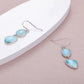 Natural Precious Larimar Earrings for Women 2021 New Simple Fashion Geometric Charm 925 Sterling Silver Jewelry Gift Classic