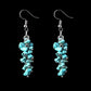 Handcrafted genuine stone dangle light weight grape style dangle earrings