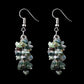 Handcrafted genuine stone dangle light weight grape style dangle earrings