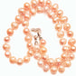 20 inch 8 mm freshwater pink pearl necklace with heart silver rhinestone clasp