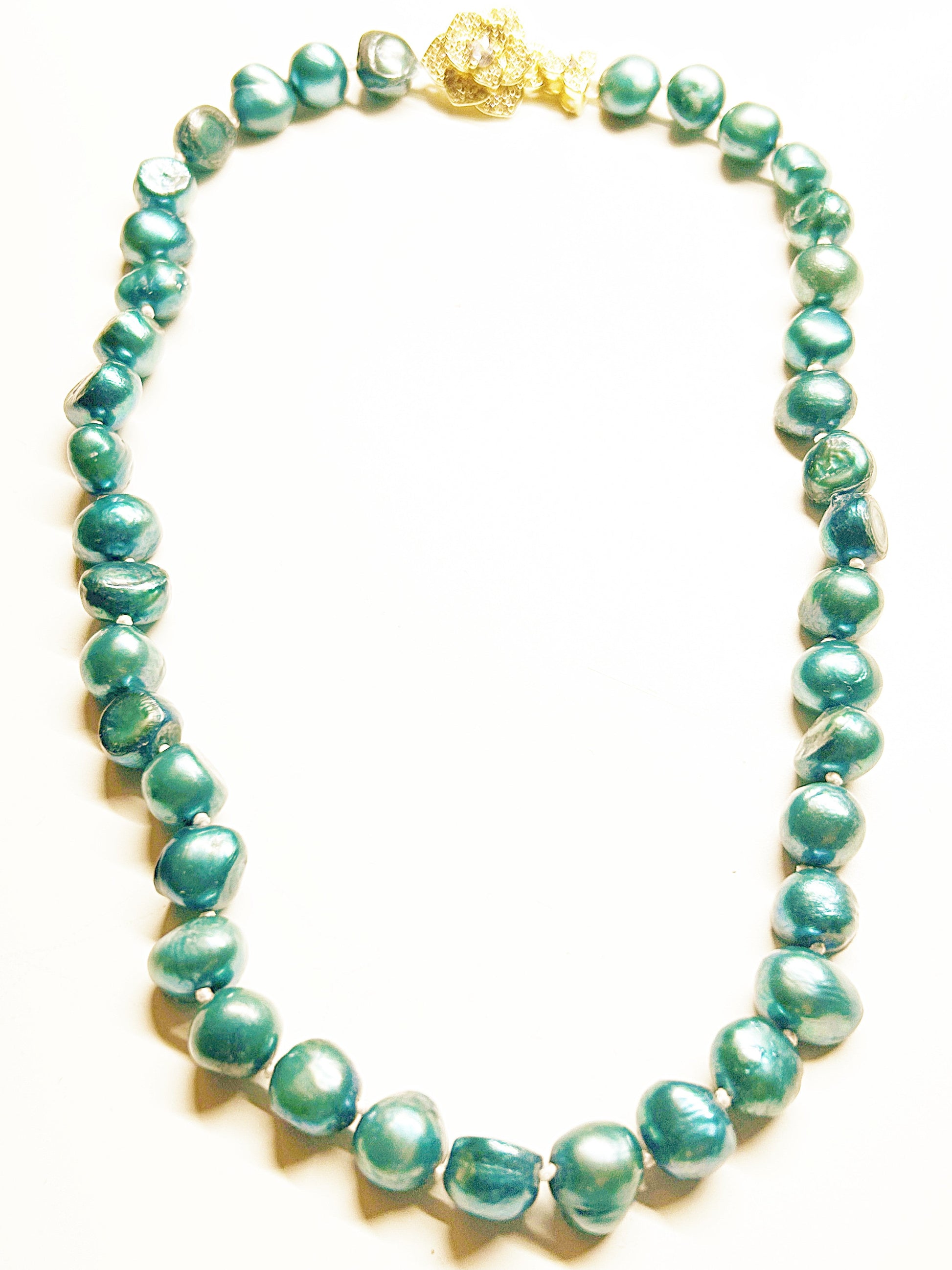 real freshwater dyed pearls with cz clasp