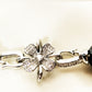 20 inch Elegant black freshwater pearl necklace with cz flower silver clasp