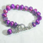 Womens purple 8 to 9 mm freshwater pearl 7.5 inch bracelet-toggle clasp ant.silver