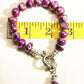 Womens purple 8 to 9 mm freshwater pearl 7.5 inch bracelet-toggle clasp ant.silver