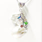 Necklace with a pendant on a white background
