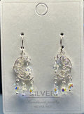sterling silver handcrafted filigree earring with 8 swarovski crystal beads