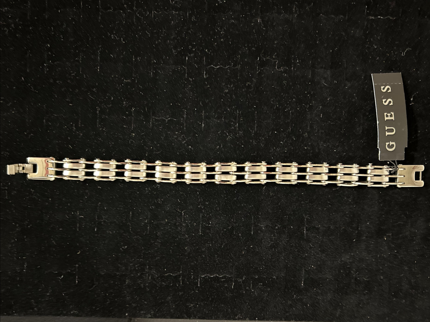 Elegant Stainless Steel Double-Row Link Bracelet by GUESS