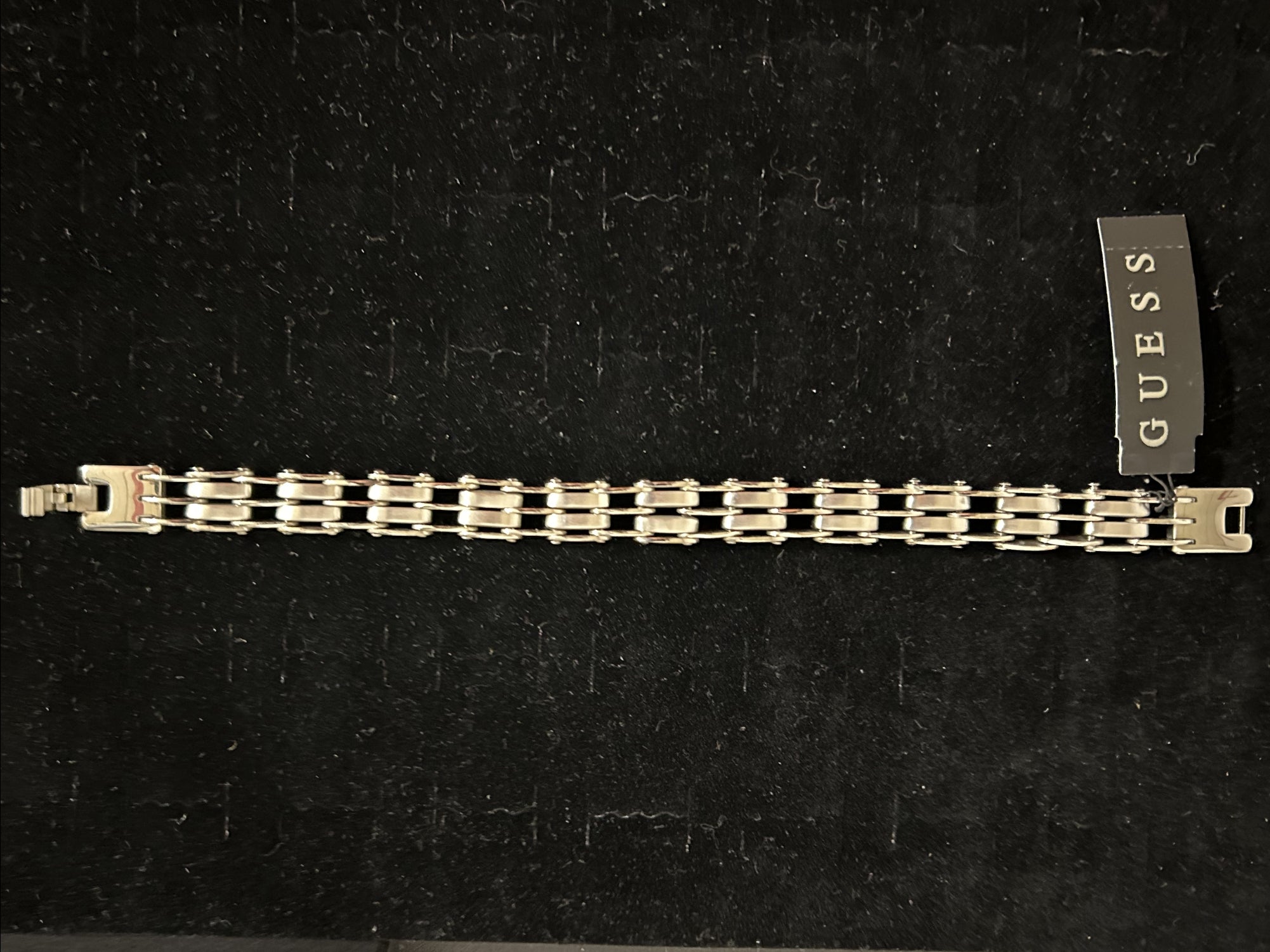 Elegant Stainless Steel Double-Row Link Bracelet by GUESS