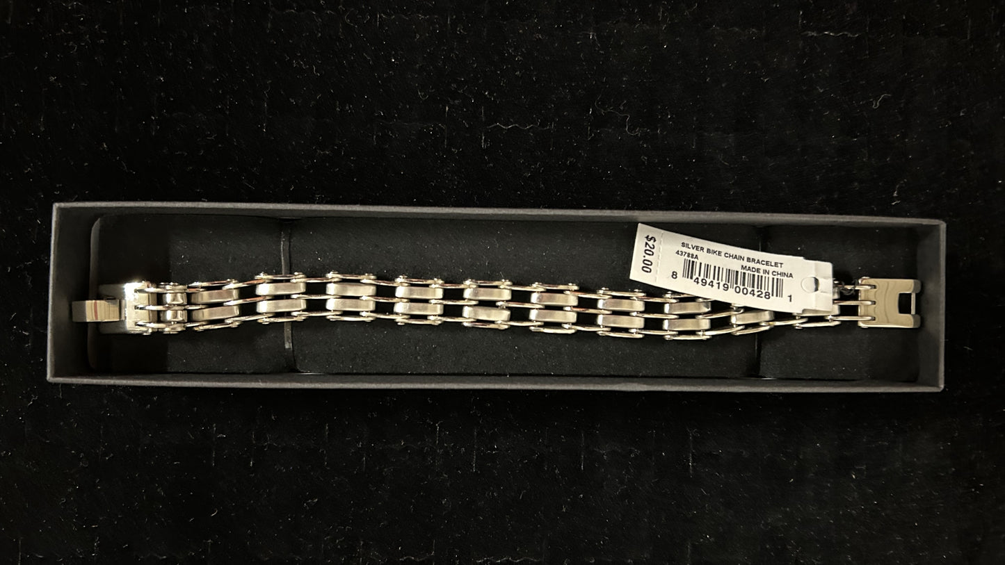Elegant Stainless Steel Double-Row Link Bracelet by GUESS