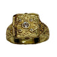 Unique Cross Open Cap Cuffic ring Small Secret Pattern Copper Rings - Providence silver gold jewelry usa