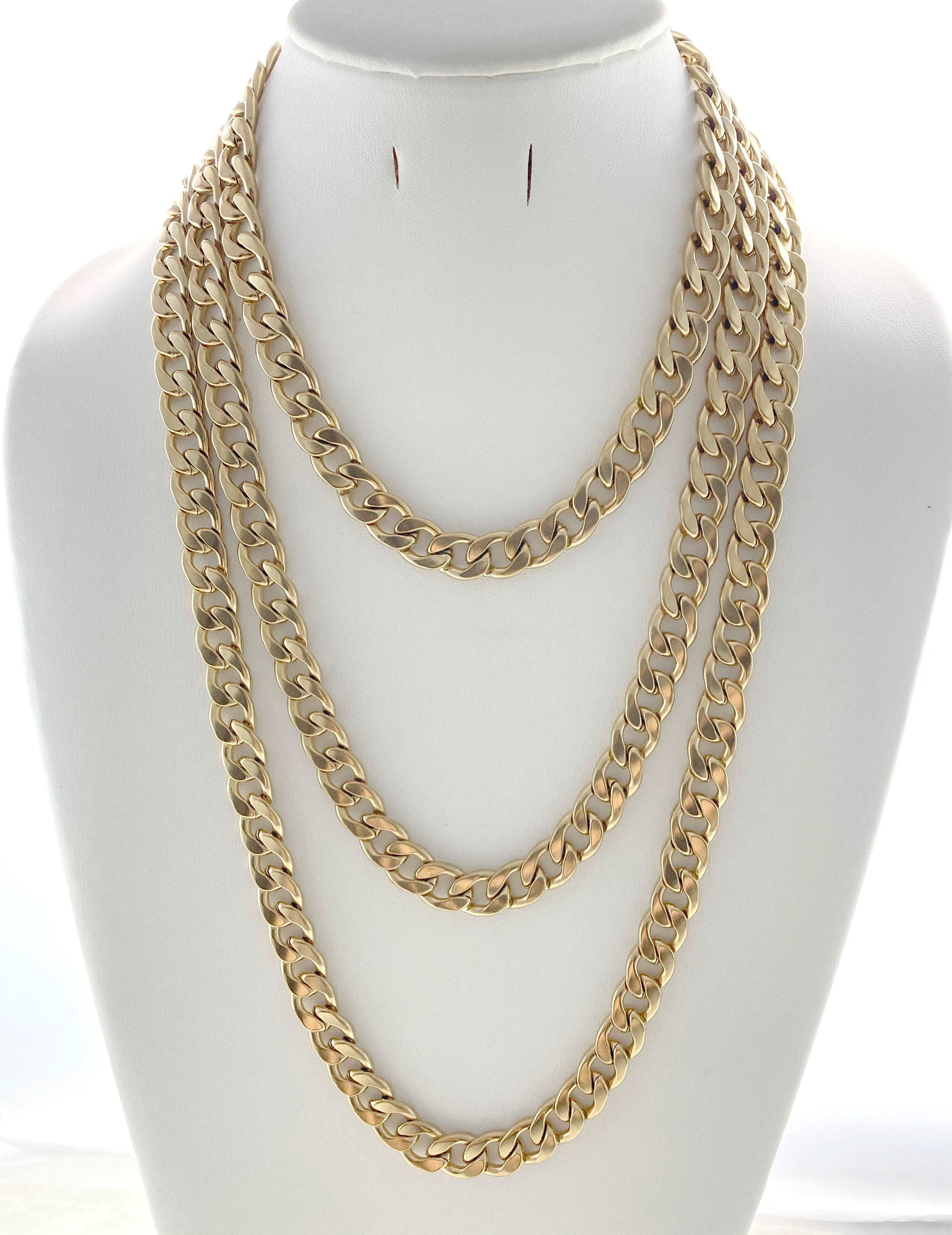 Stainless Steel wide width Neck Chain Unisex in Gold and Silver Finishes - Providence silver gold jewelry usa