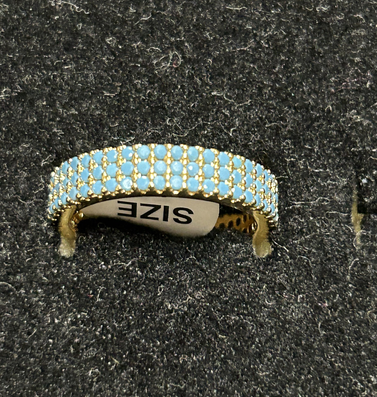 Wholesale Women's Fashion Rings - Turquoise Pave Band