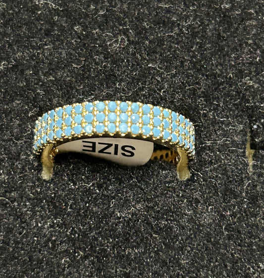 Wholesale Women's Fashion Rings - Turquoise Pave Band