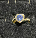 Wholesale Women's Fashion Rings - Blue Heart Halo