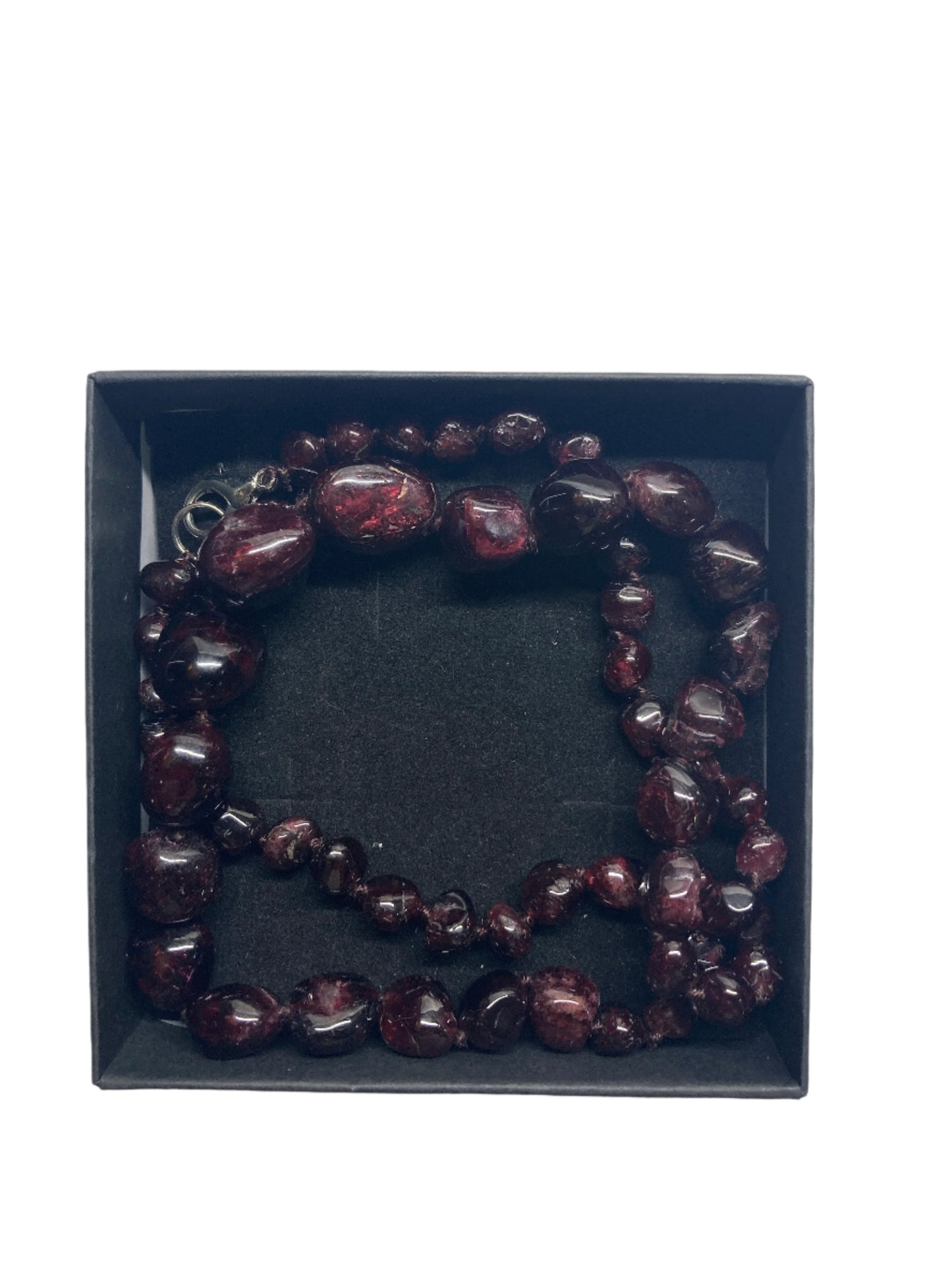 XL-2411RED-001 24 INCH STRAND BROWN GOLDEN NUGGETS