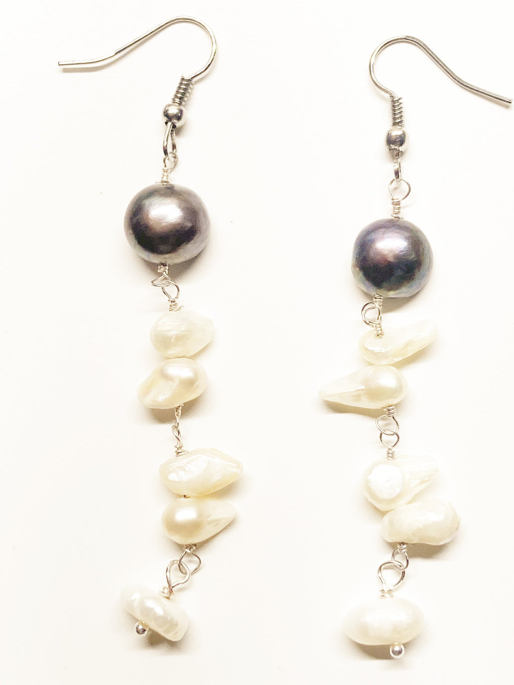 XL-2412PURPLE-07 FRESHWATER PEARL NECKLACE AND EARRING SET