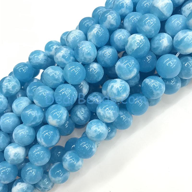 Blue Imperial Jasper Beads, Synthetic, Larimar Color, Round, 4mm 6mm 8mm 10mm 12mm