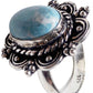 Sterling silver Larimar stone ring size 10 handcrafted - Providence silver gold jewelry usa