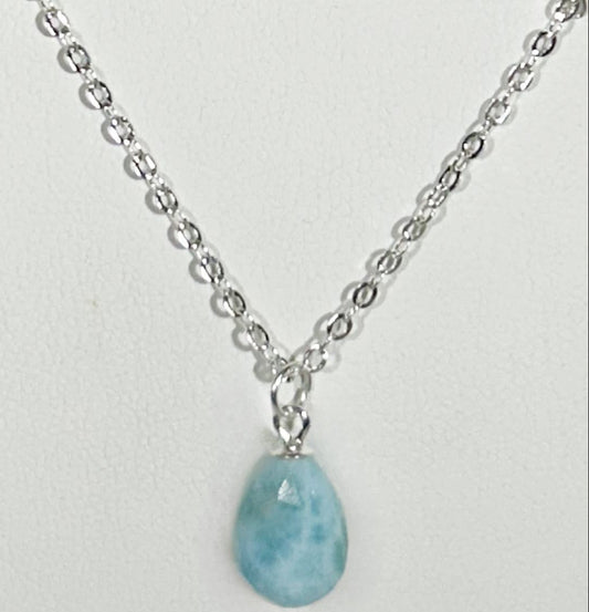 8x12 mm dominican larimar pendant