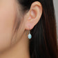 New Fashion Retro Geometry Streamlined Long 925 Sterling Silver Jewelry Girl Natural Precious Larimar Earrings Women