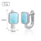 Square Charm 925 Sterling Silver Natural Precious Larimar Earrings